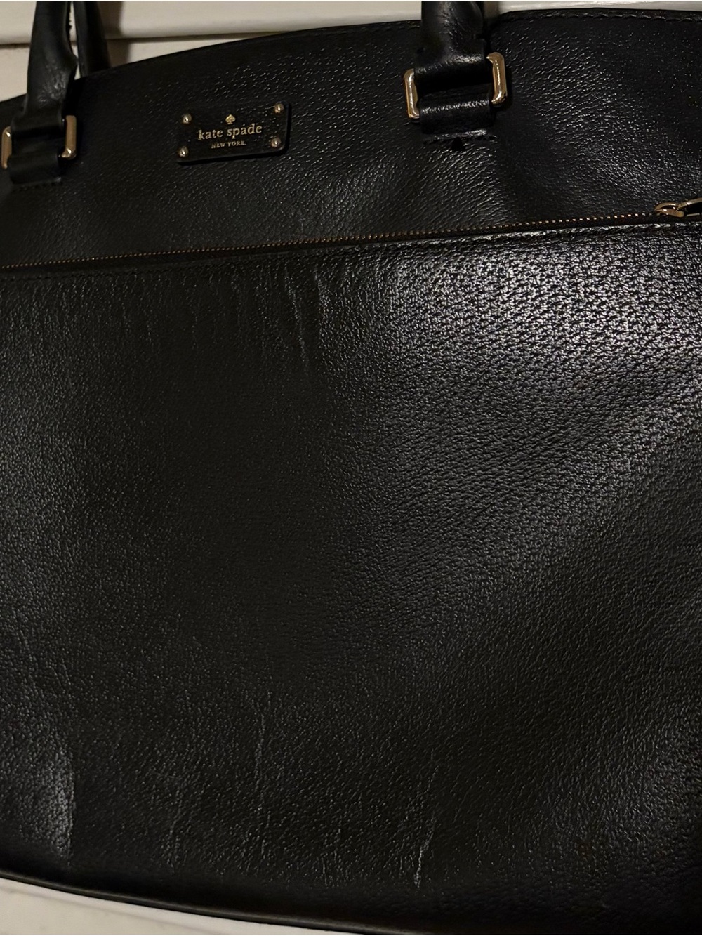 Kate Spade Black tote Briefcase with Gold Hardware
